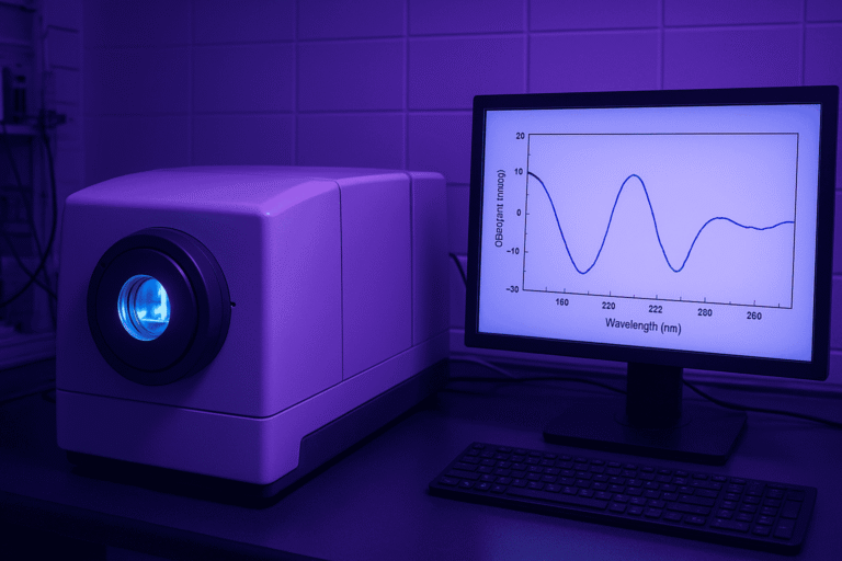 Spectroscopy instrument for peptide analysis and research.