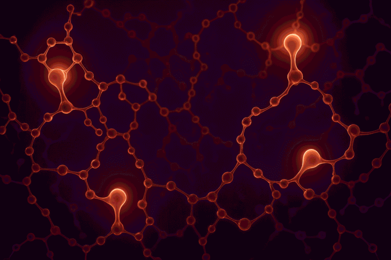 Neural network illustration showing signaling pathways related to PT-141 and brain communication.