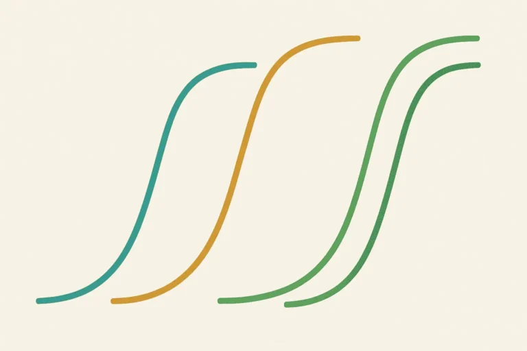 Abstract illustration of colorful curved lines representing peptide structures.