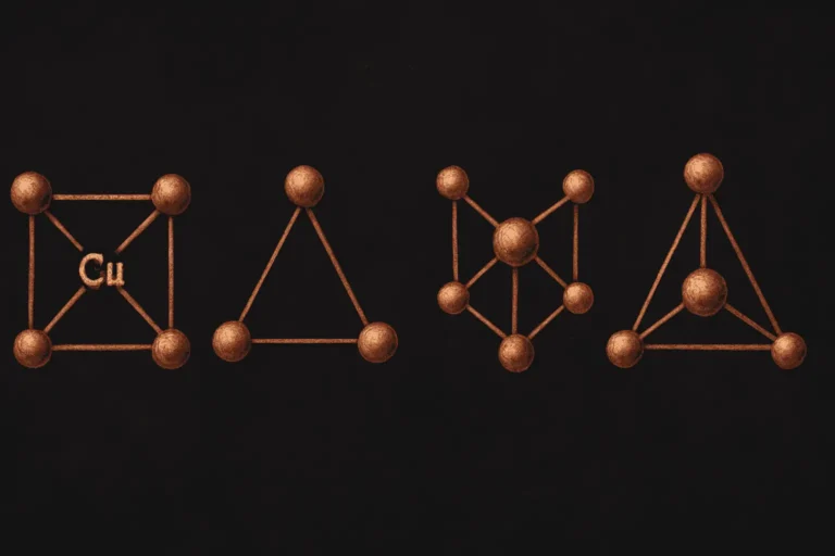 Copper peptide molecular structures on black background.