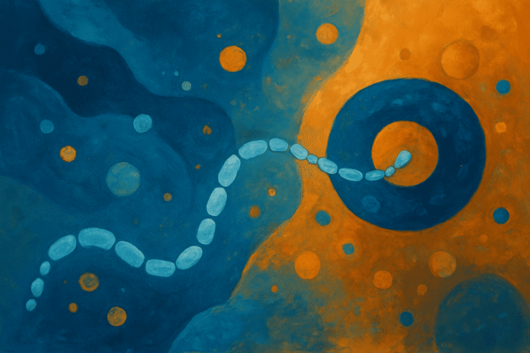 Abstract illustration of a peptide chain representing PT-141 (Bremelanotide).