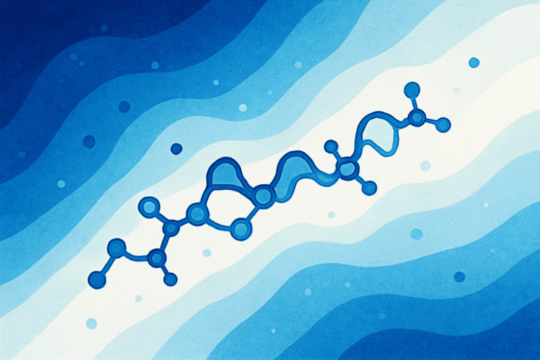 Peptide molecular structure illustration for health and fitness optimization.