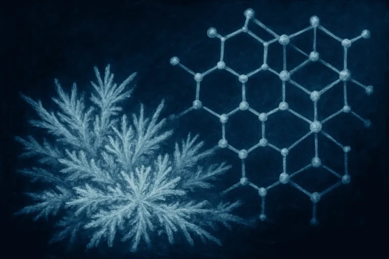 Scientific illustration of peptide molecules and botanical plant structure for health research.