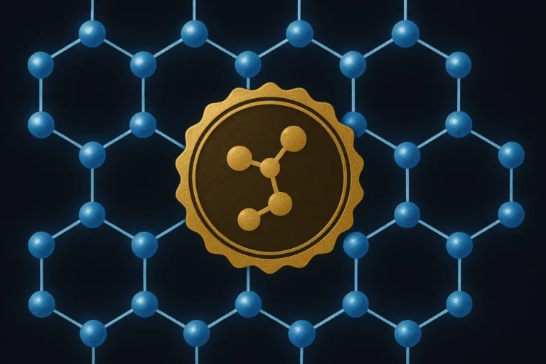 Illustration of peptide molecule with molecular bonds and structure.