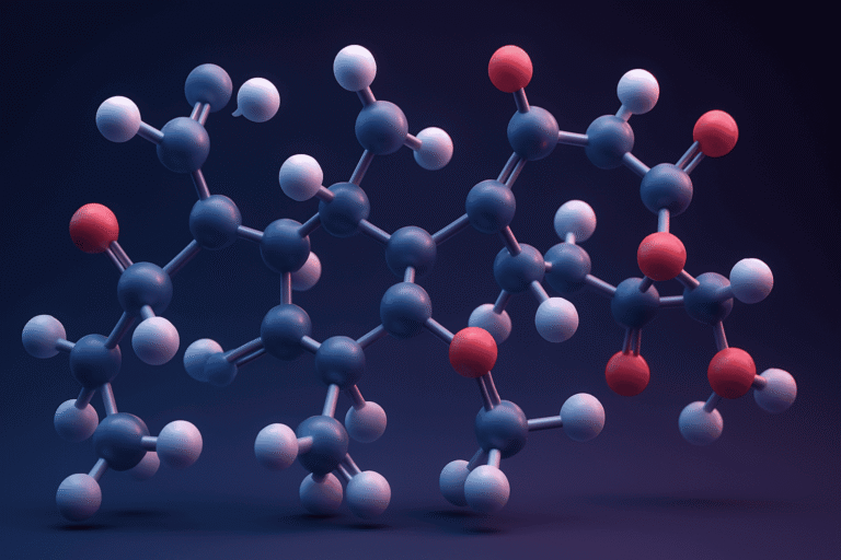 Detailed 3D model of peptide molecules for health and fitness optimization.
